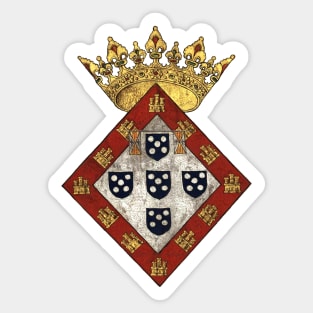 Royal Coat of Arms Queen of Portugal Renaissance Medieval Sticker